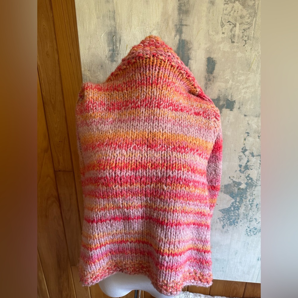 Handmade Multicolor Sweater Vest. Sunset Pastel Colors. Crochet. Sz. Large? - Picture 6 of 11